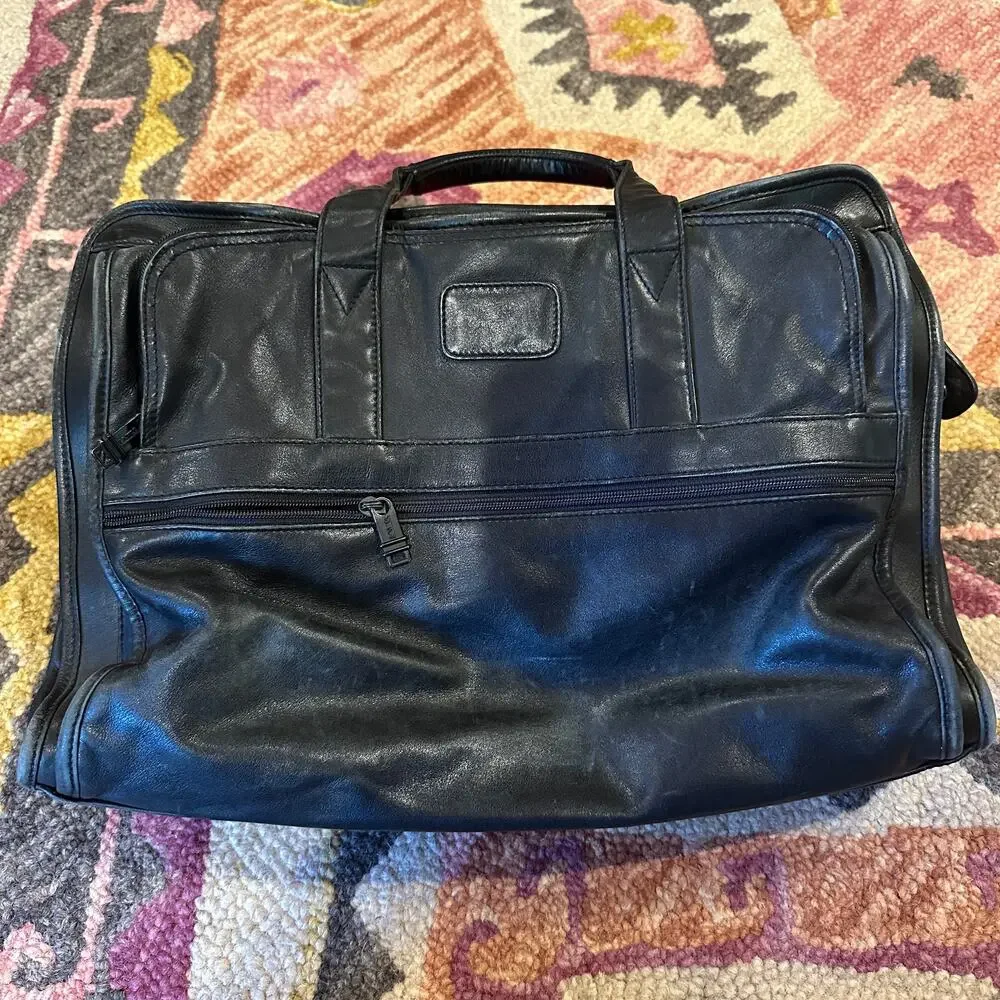 TUMI Genuine Leather Black Laptop Briefcase 17